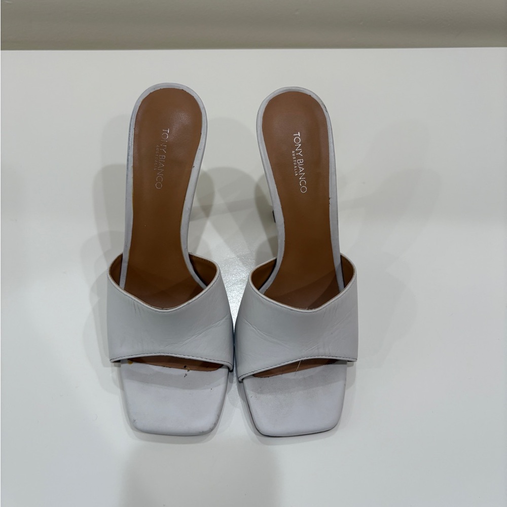 Tony Bianco White Mules